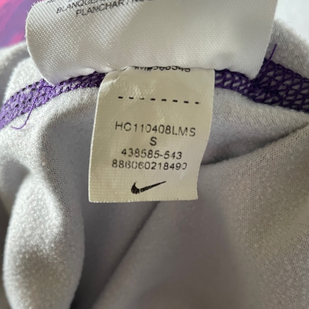 NIKE Womens Small Pullover Therma Fit Athletic Slim Purple 1/4 Zip Thumb Holes - Picture 9 of 9